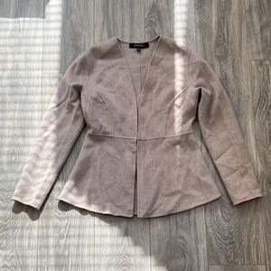 Neiman Marcus Cashmere Collection - Cinched Waist Cardigan in Taupe - Size M